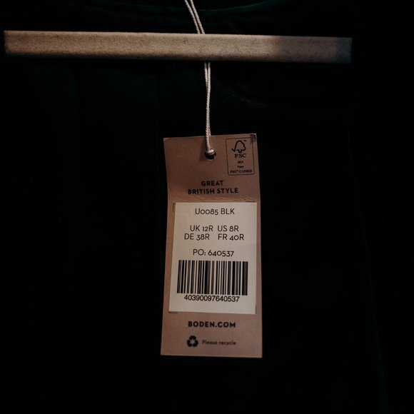 Brand NWT Boden Belted Textured Wool Maxi Coat Black - 8 - Picture 4 of 9